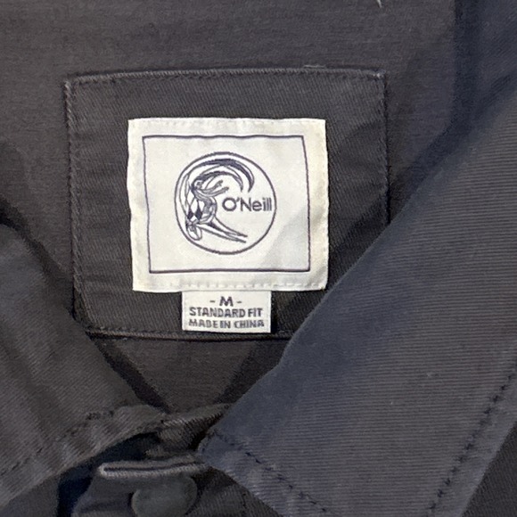 O'Neill O'Riginals Trails Chore Jacket Men Medium Grey Standard Fit Shacket Snap - Picture 4 of 10